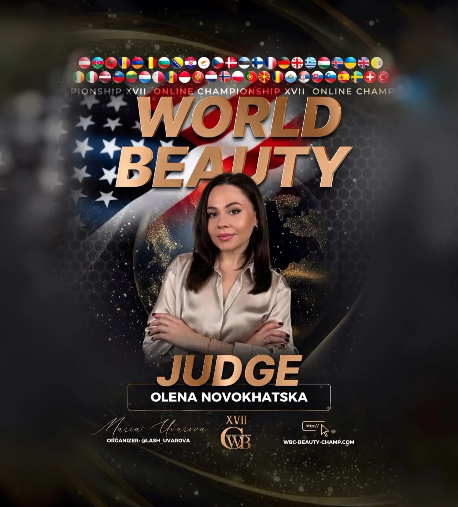 Olena Novokhatska — WBC judge banner, season 17