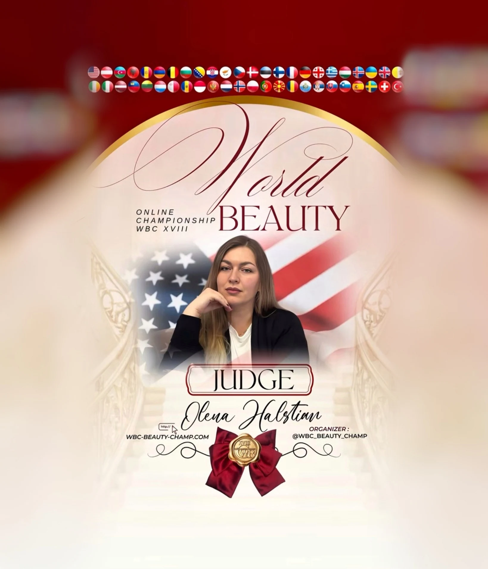 Olena Halstian — WBC judge banner, season 18
