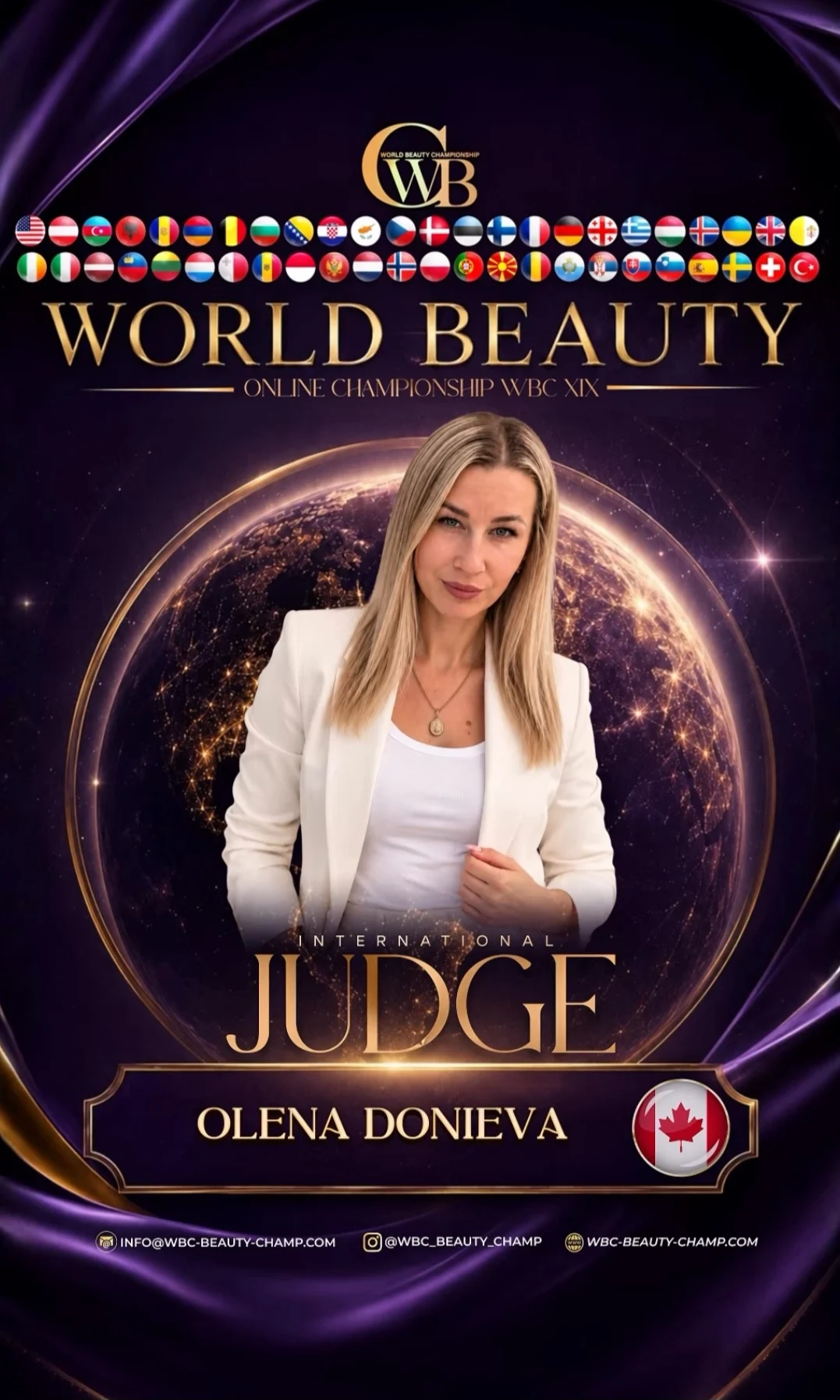 Olena Donieva — WBC judge banner, season 19