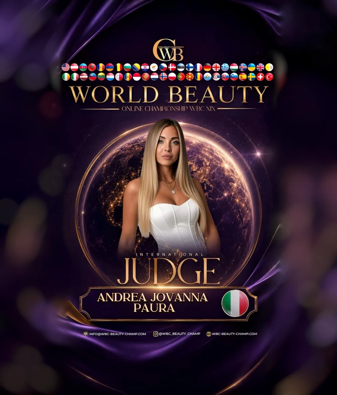 Andrea Jovanna Paura — WBC judge banner, season 19