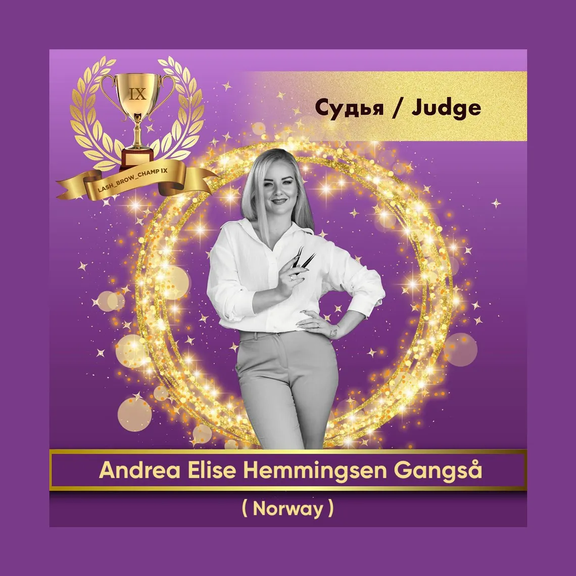 Andrea Gangså — WBC judge banner, season 9